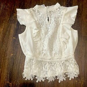 Cute white top with lace detail